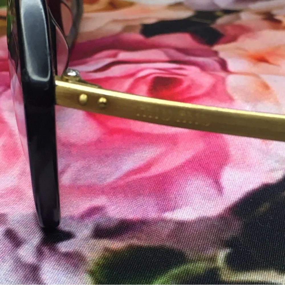 Miu Miu Black & Gold arms glasses frames REPAIRED wobbly arm & works normally